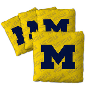 Michigan Wolverines Cornhole Bags 4 Pack - Yellow