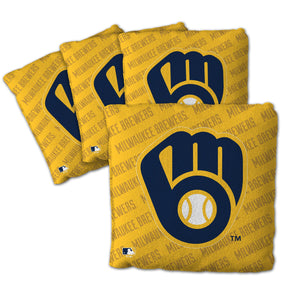 Milwaukee Brewers Cornhole Bags - 4 Pack - Yellow