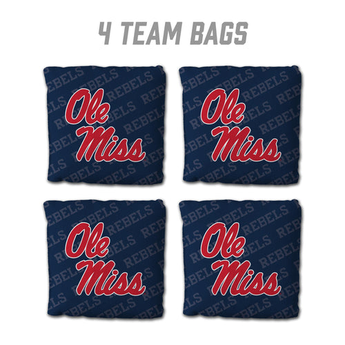 Mississippi Rebels Cornhole Bags  4 Pack - Blue