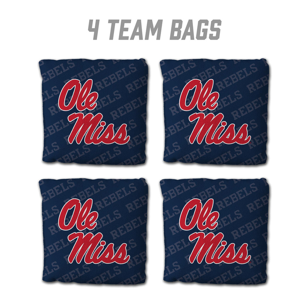 Mississippi Rebels Cornhole Bags  4 Pack - Blue