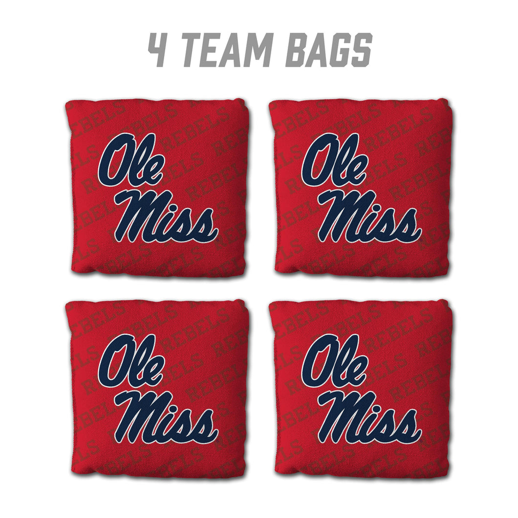 Mississippi Rebels Cornhole Bags  4 Pack - Red