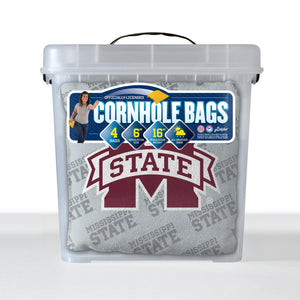 Mississippi State Bulldogs Cornhole Bags  4 Pack - Gray