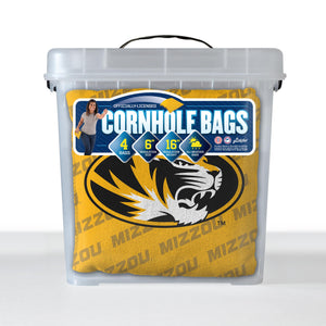 Missouri Tigers Cornhole Bags  4 Pack - Yellow