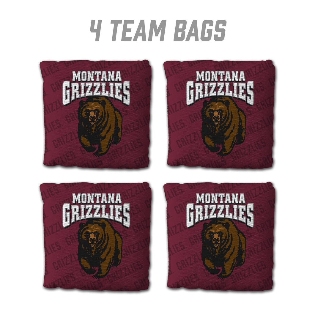 Montana Grizzlies Cornhole Bags  4 Pack - Maroon