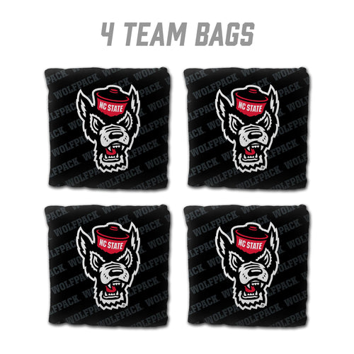 NC State Wolfpack Cornhole Bags 4 Pack - Black