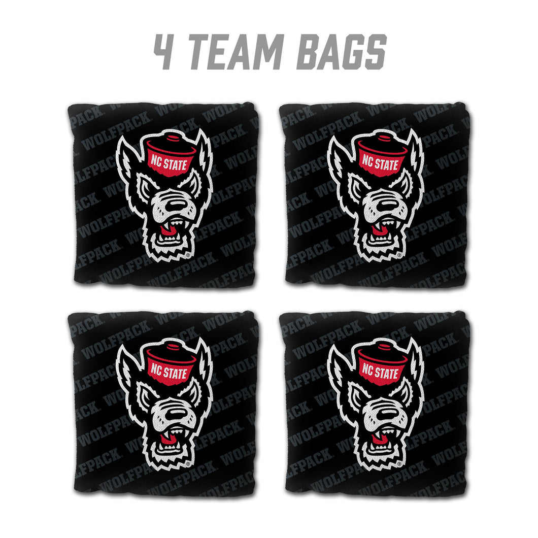 NC State Wolfpack Cornhole Bags 4 Pack - Black
