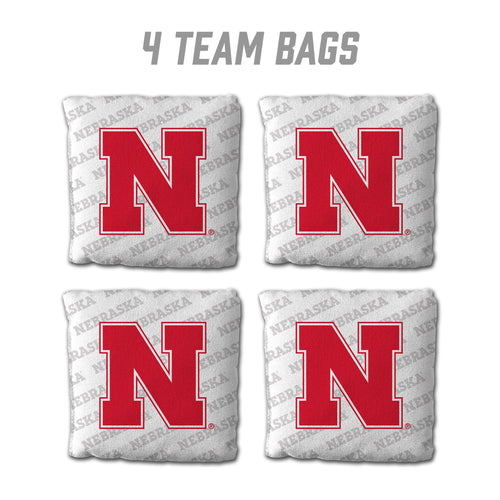 Nebraska Cornhuskers Cornhole Bags  4 Pack - White
