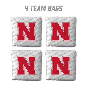 Nebraska Cornhuskers Cornhole Bags  4 Pack - White