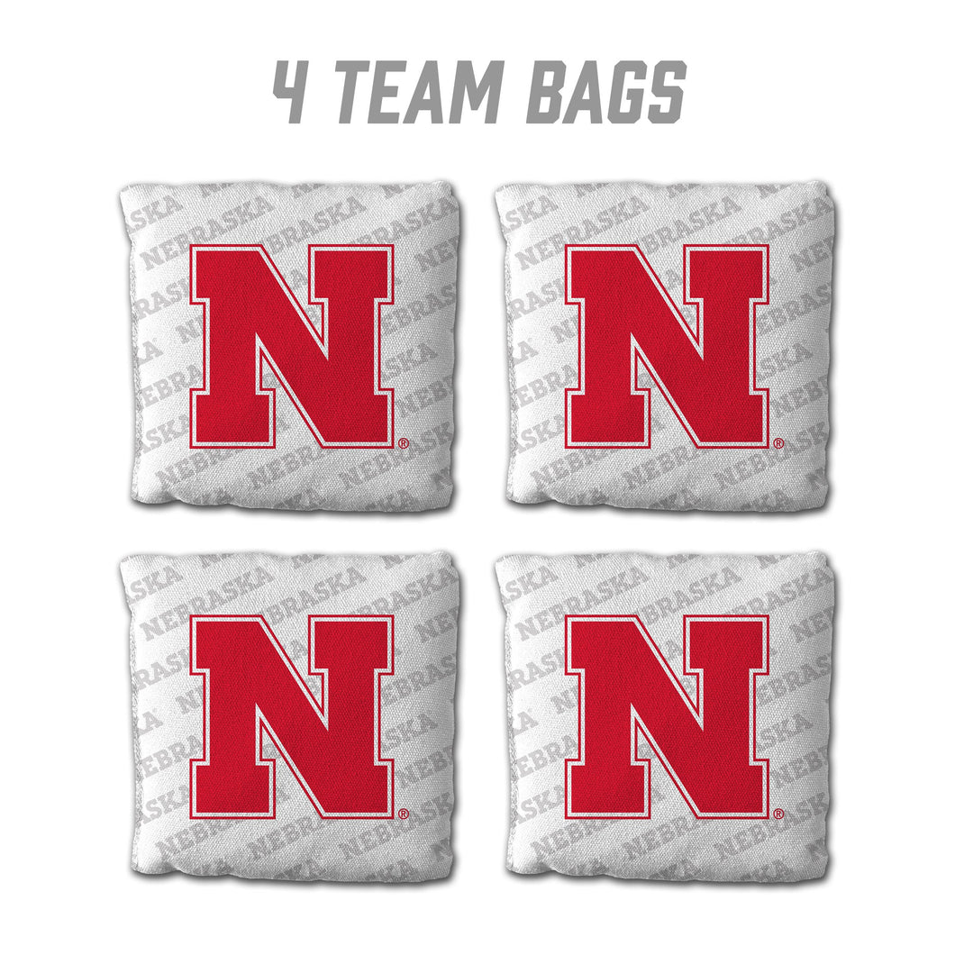 Nebraska Cornhuskers Cornhole Bags  4 Pack - White