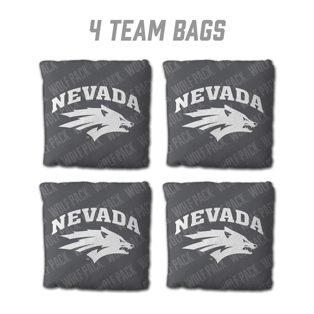 Nevada Wolf Pack Cornhole Bags 4 Pack - Gray