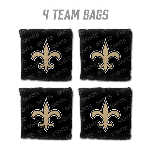 New Orleans Saints Cornhole Bags 4 Pack - Black