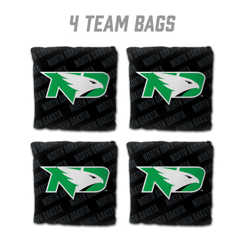 North Dakota Fighting Hawks Cornhole Bags 4 Pack - Black