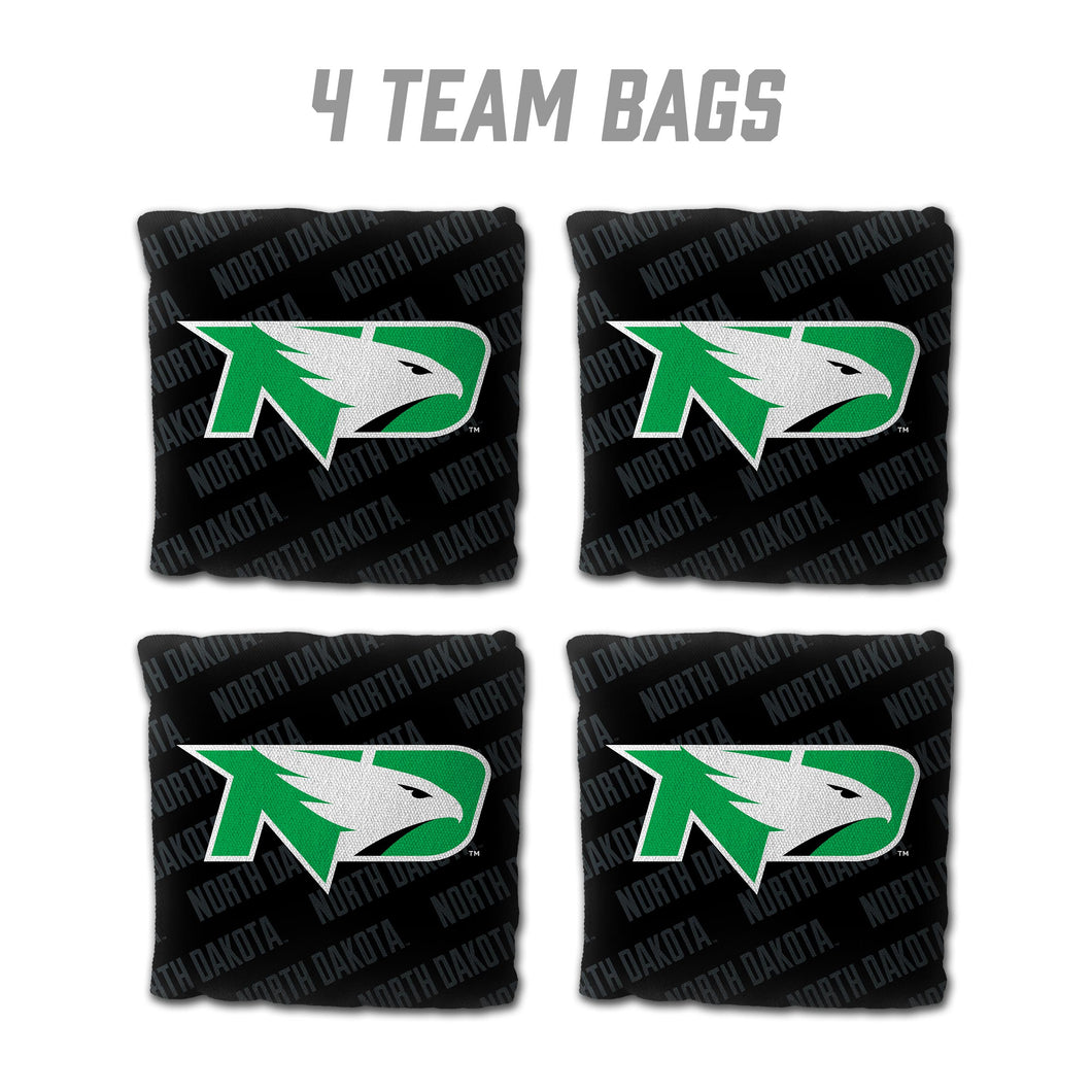 North Dakota Fighting Hawks Cornhole Bags 4 Pack - Black