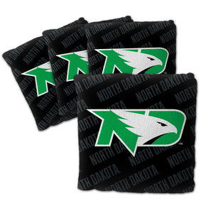 North Dakota Fighting Hawks Cornhole Bags 4 Pack - Black