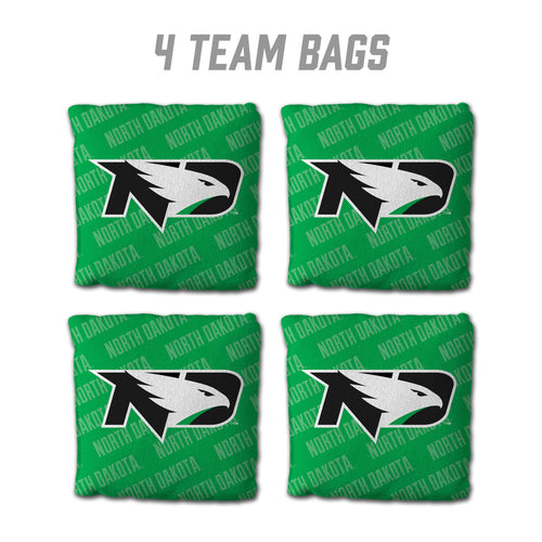 North Dakota Fighting Hawks Cornhole Bags  4 Pack - Green