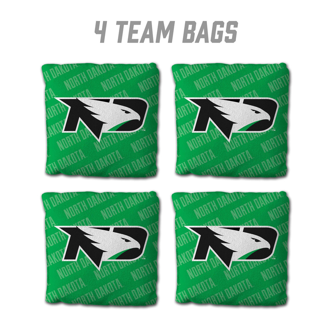 North Dakota Fighting Hawks Cornhole Bags  4 Pack - Green