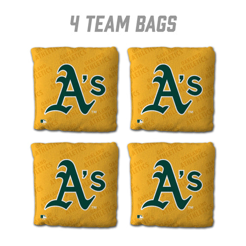 Oakland Athletics Cornhole Bags - 4 Pack - Yellow