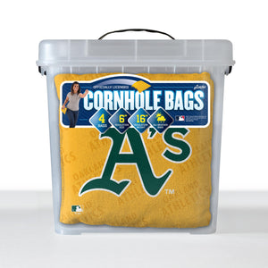 Oakland Athletics Cornhole Bags - 4 Pack - Yellow