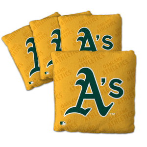 Oakland Athletics Cornhole Bags - 4 Pack - Yellow