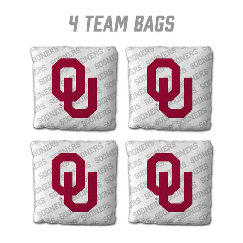 Oklahoma Sooners Cornhole Bags 4 Pack - White