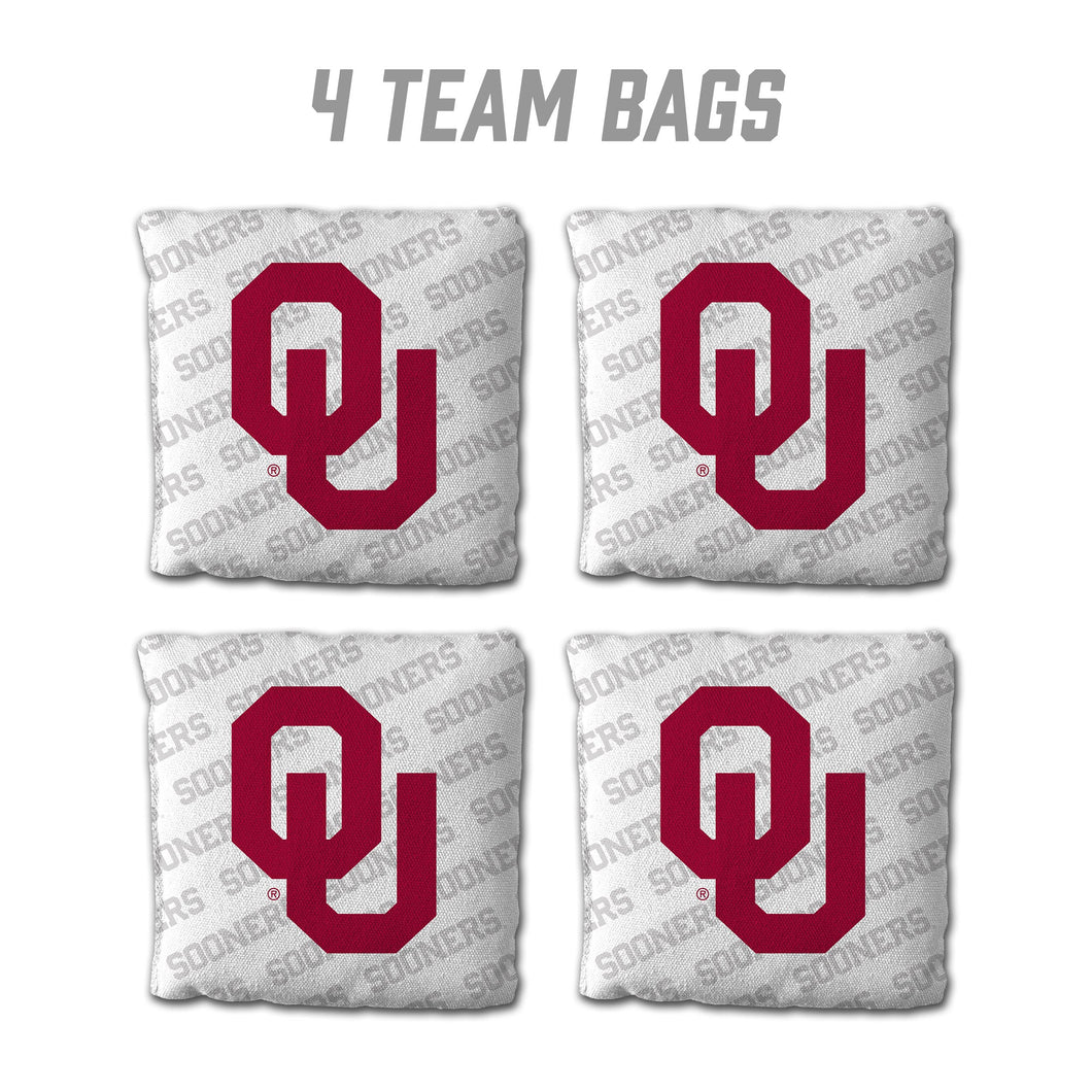 Oklahoma Sooners Cornhole Bags 4 Pack - White