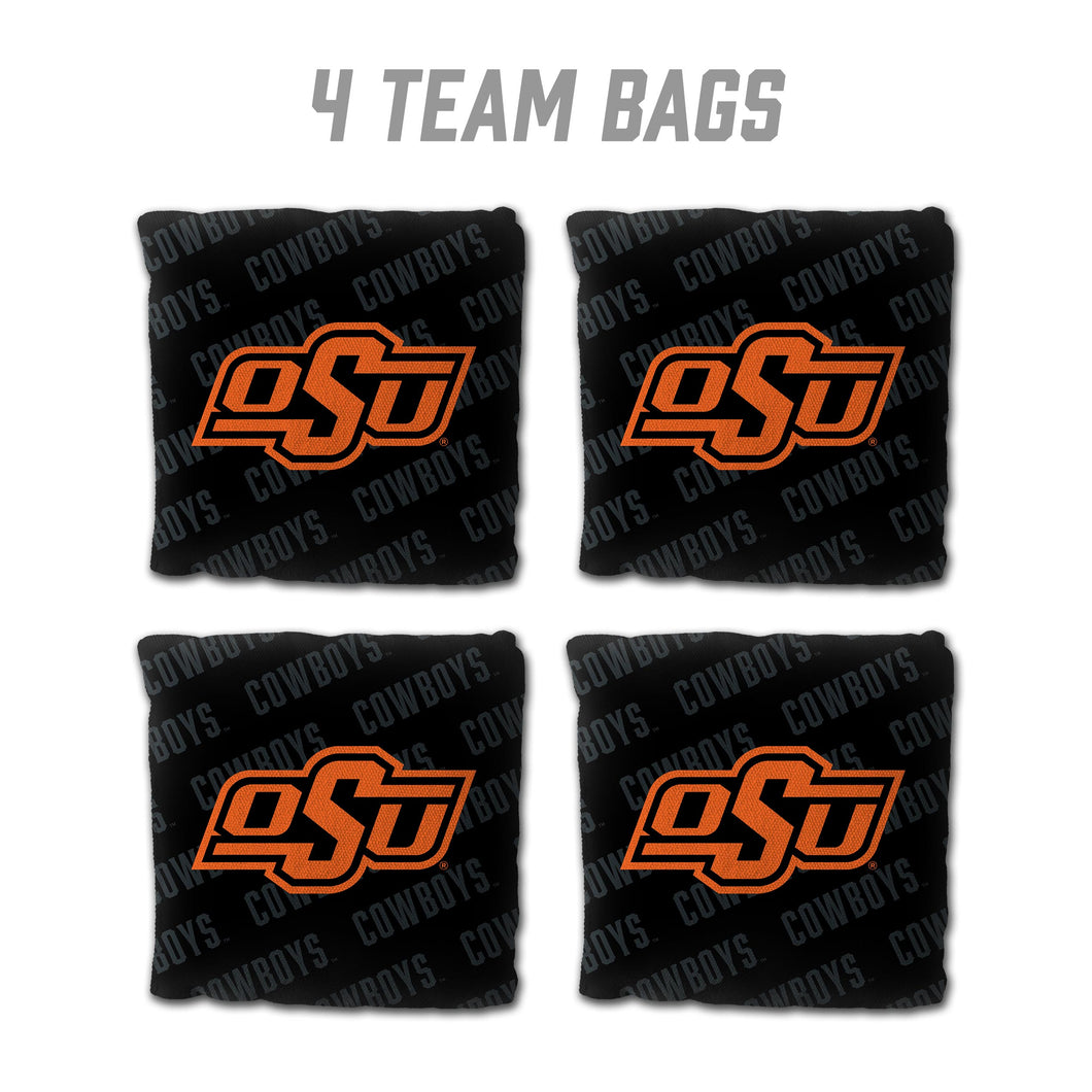 Oklahoma State Cowboys Cornhole Bags 4 Pack - Black