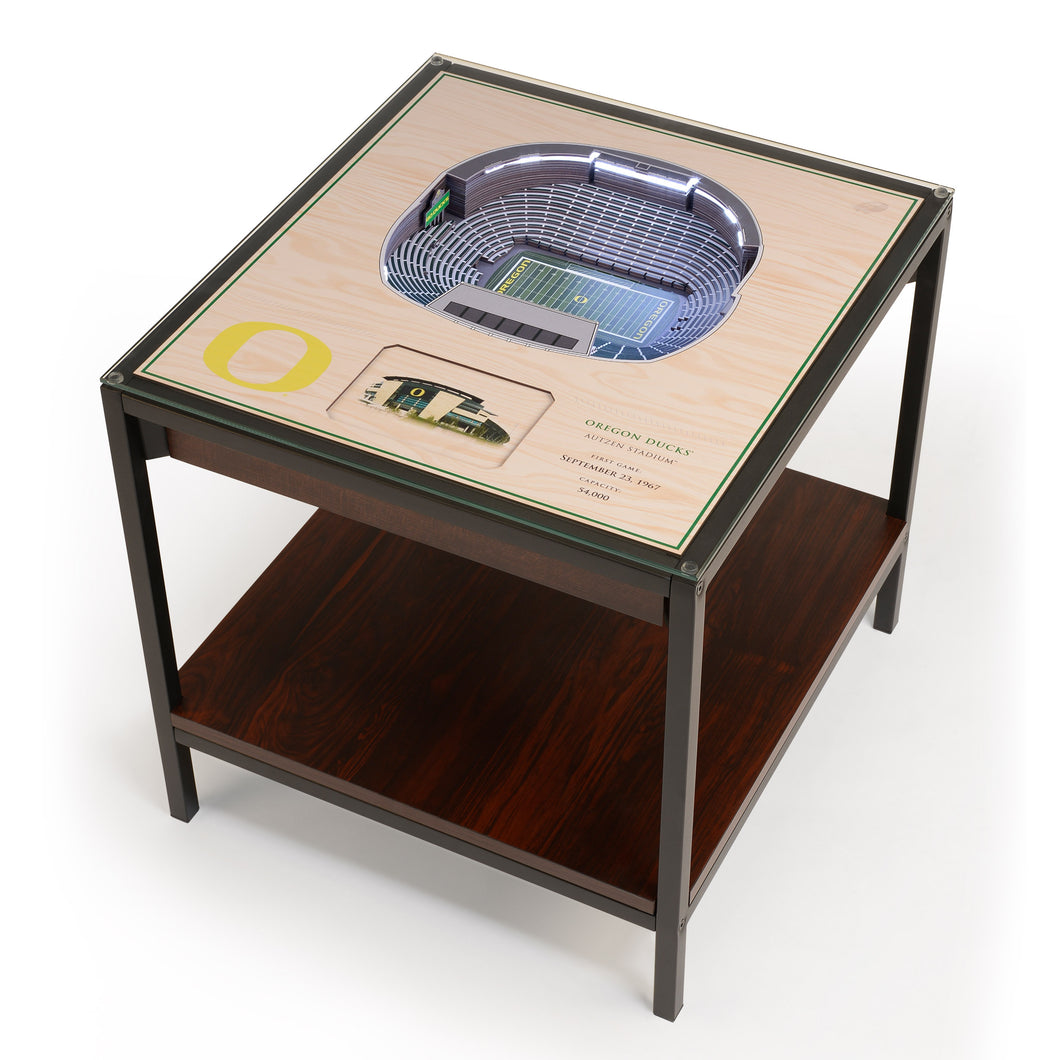 Oregon Ducks 25-Layer StadiumViews Lighted End Table - Autzen Stadium