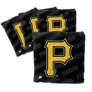 Pittsburgh Pirates Cornhole Bags - 4 Pack - Black