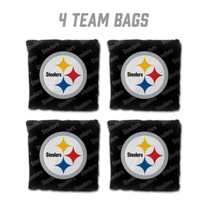 Pittsburgh Steelers Cornhole Bags 4 Pack - Black