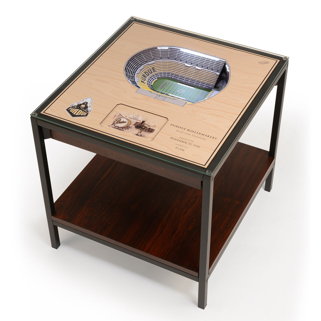 Purdue Boilermakers 25-Layer StadiumViews Lighted End Table - Rose-Ade Stadium