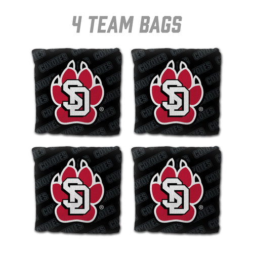 South Dakota Coyotes Cornhole Bags 4 Pack - Black