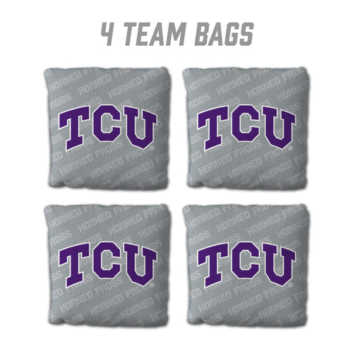 TCU Horned Frogs Cornhole Bags 4 Pack - Gray