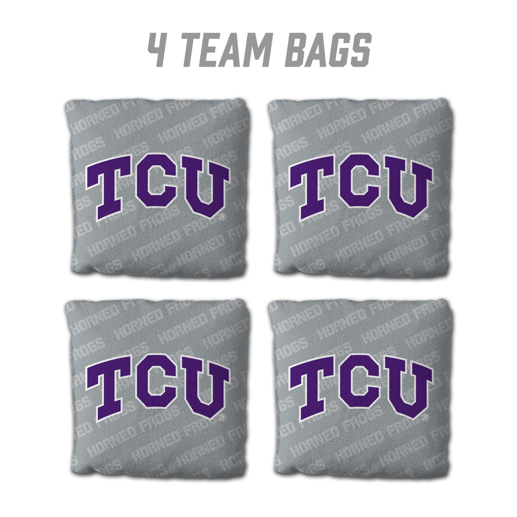 TCU Horned Frogs Cornhole Bags 4 Pack - Gray