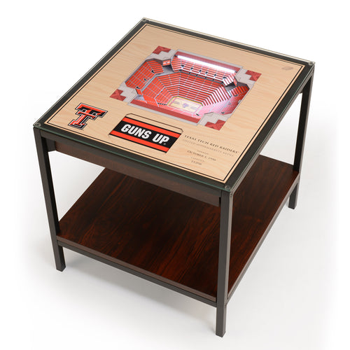 Texas Tech Red Raiders BB 25-Layer StadiumViews Lighted End Table - United Supermarkets Arena