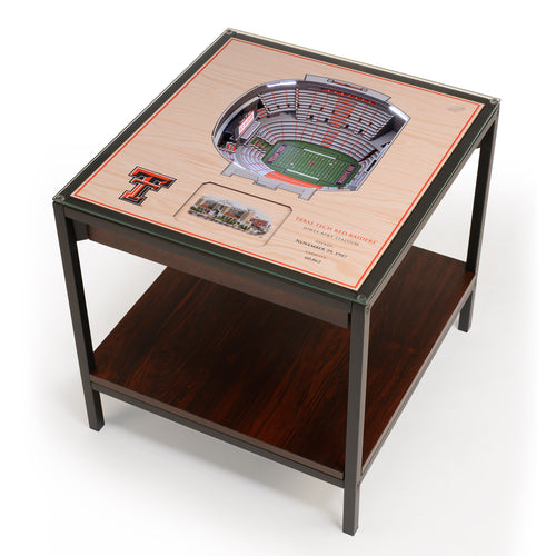 Texas Tech Red Raiders FB 25-Layer StadiumViews Lighted End Table - Jones AT&T Stadium