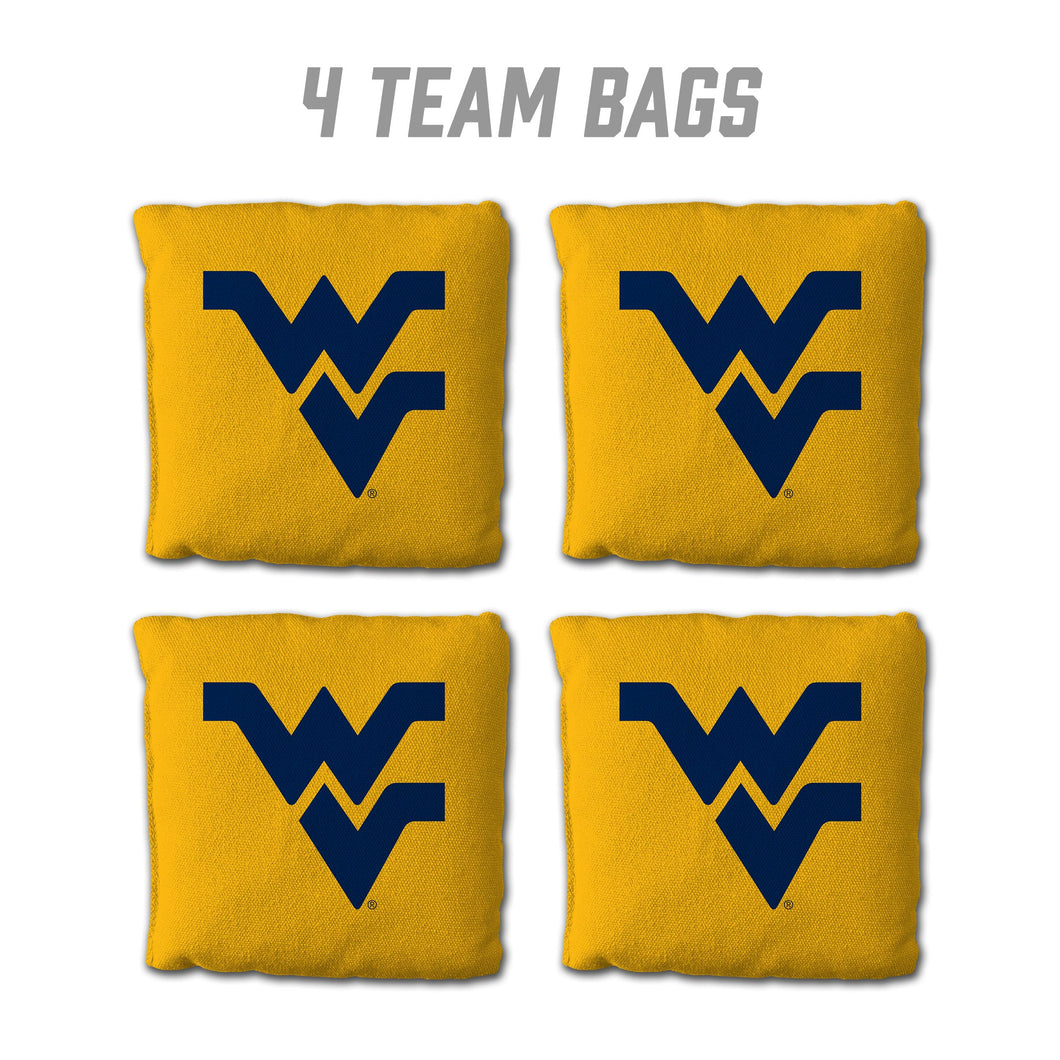 West Virginia Mountaineers Cornhole Bags 4 Pack - Gold