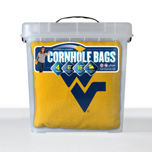 West Virginia Mountaineers Cornhole Bags 4 Pack - Gold