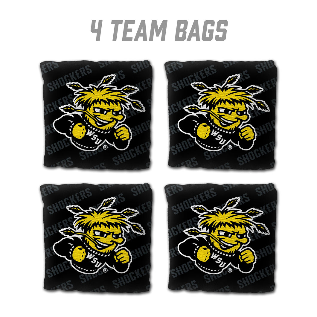 Wichita State Shockers Cornhole Bags 4 Pack - Black