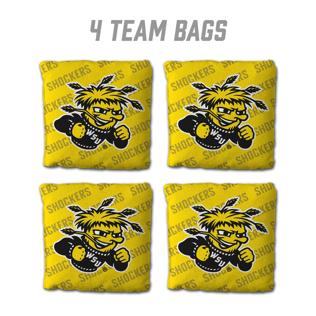 Wichita State Shockers Cornhole Bags  4 Pack - Yellow