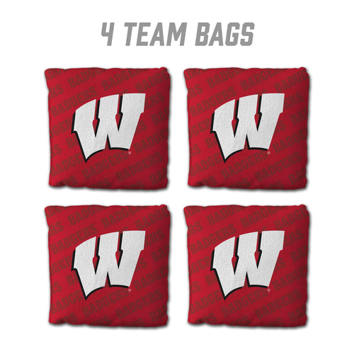 Wisconsin Badgers Cornhole Bags 4 Pack - Red