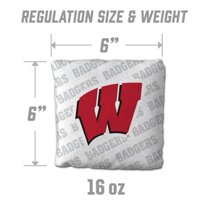 Wisconsin Badgers Cornhole Bags 4 Pack - White