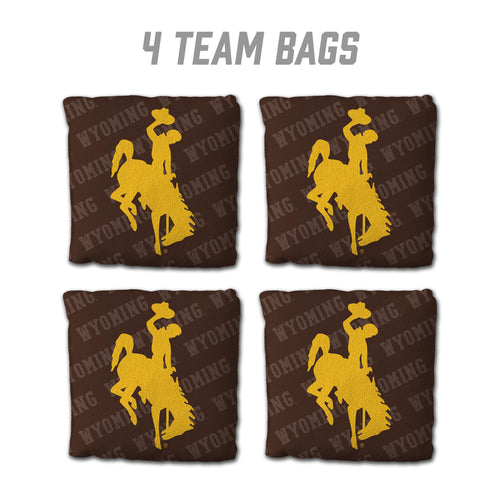 Wyoming Cowboys Cornhole Bags 4 Pack - Brown