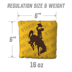 Wyoming Cowboys Cornhole Bags 4 Pack - Yellow