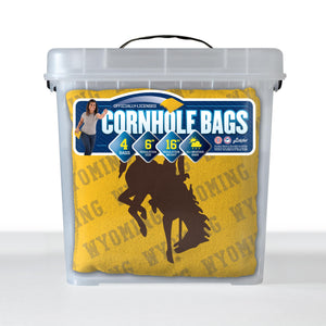 Wyoming Cowboys Cornhole Bags 4 Pack - Yellow