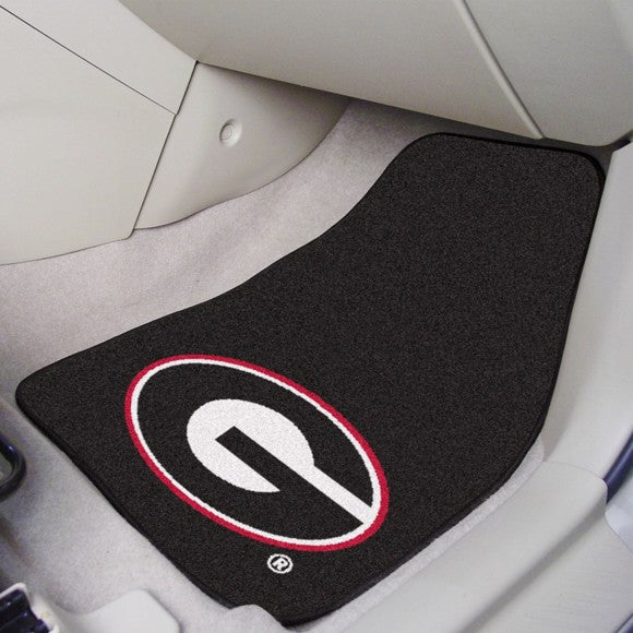 Georgia Bulldogs Black 2-Piece Carpet Car Mats - 18