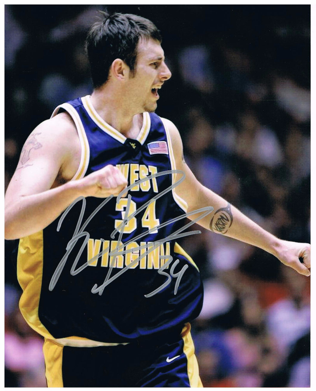 wvu basketball, kevin pittsnogle autograph