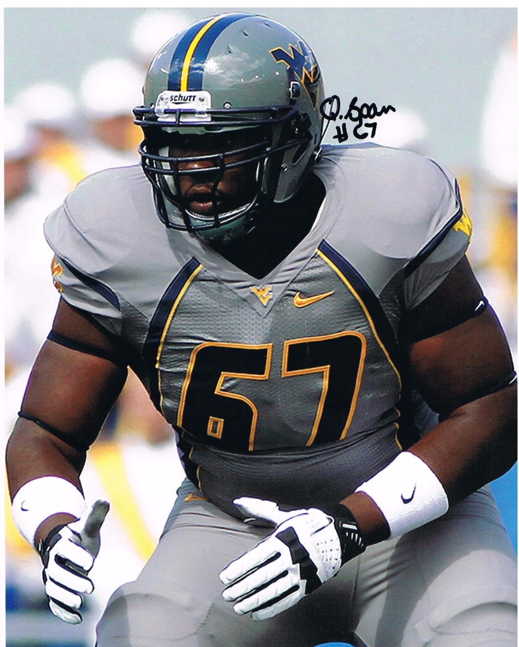 Quinton Spain West Virginia Mountaineers Signed 8x10 Photo