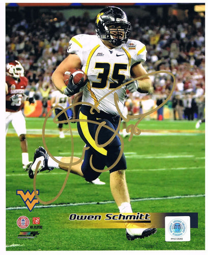 owen schmitt wvu mountaineer autograph 