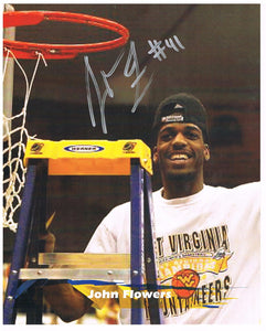 wvu basketball, john flowers autograph