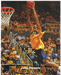 wvu basketball, john flowers autograph